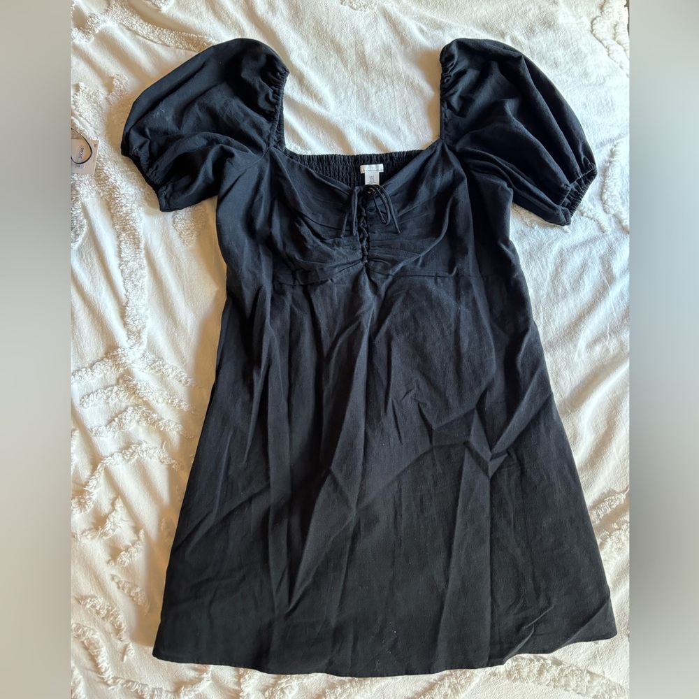 Black H&M dress with tie front